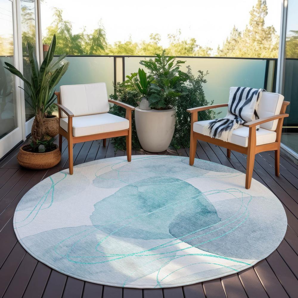 Chantille ACN544 Teal 8' x 8' Rug. Picture 7