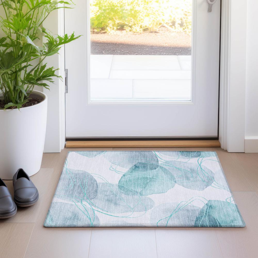 Chantille ACN544 Teal 1'8" x 2'6" Rug. Picture 6