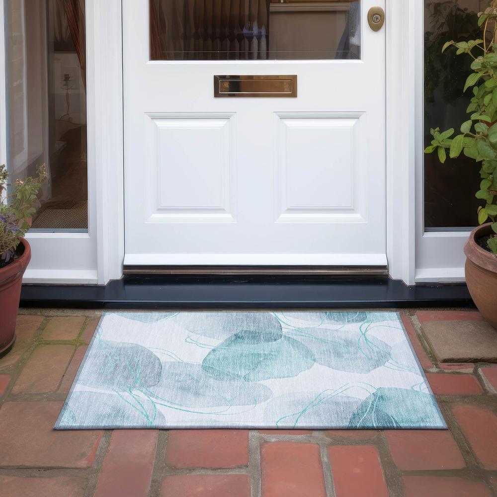 Chantille ACN544 Teal 1'8" x 2'6" Rug. Picture 7