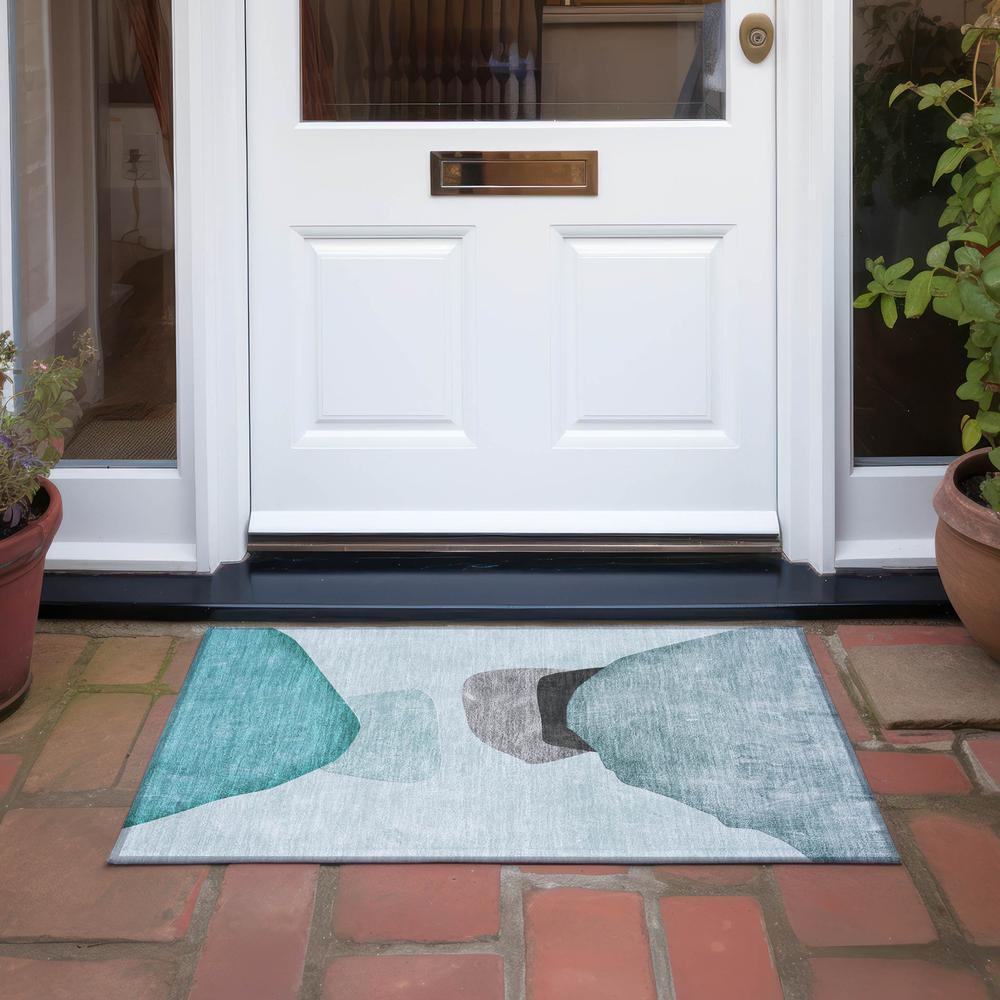 Chantille ACN547 Teal 1'8" x 2'6" Rug. Picture 8