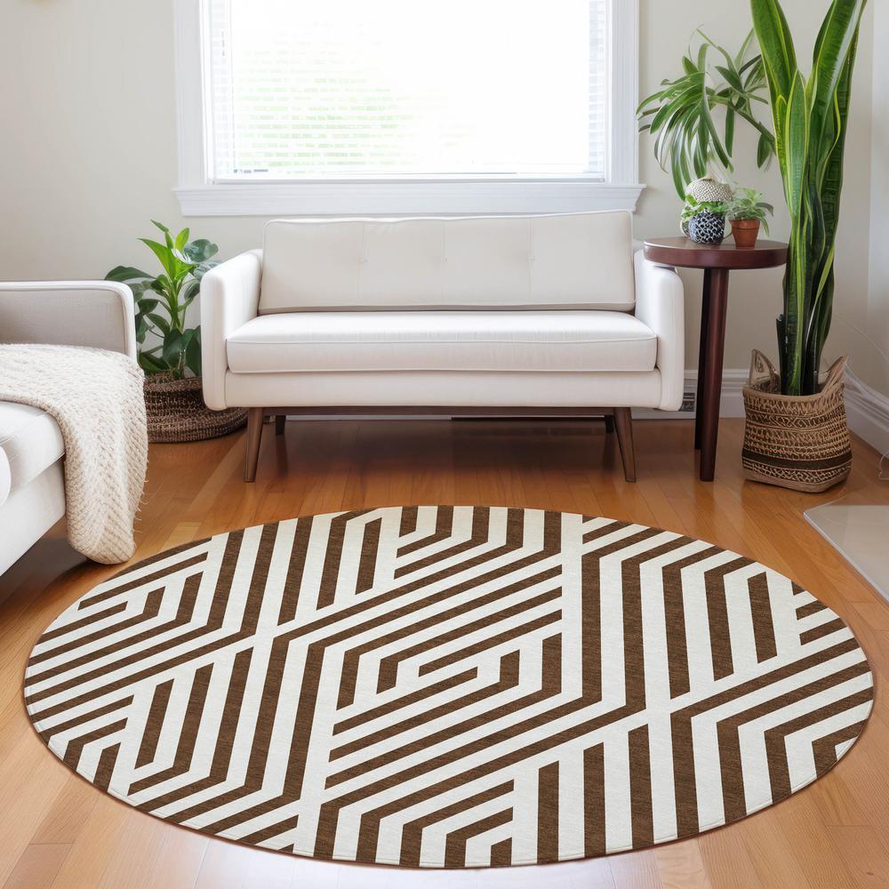 Chantille ACN550 Brown 8' x 8' Rug. Picture 6