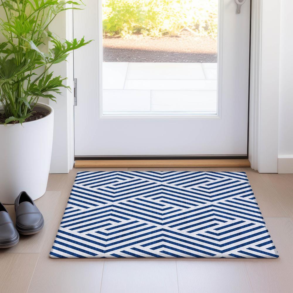 Chantille ACN550 Blue 1'8" x 2'6" Rug. Picture 6
