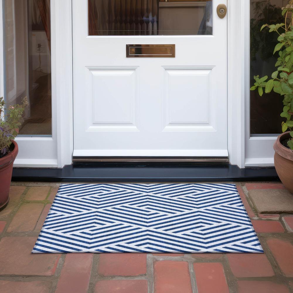 Chantille ACN550 Blue 1'8" x 2'6" Rug. Picture 7