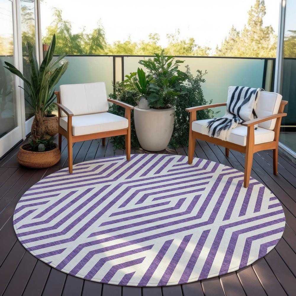 Chantille ACN550 Purple 8' x 8' Rug. Picture 7