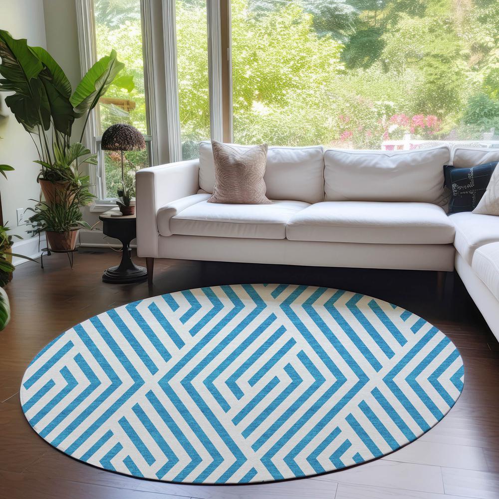 Chantille ACN550 Teal 8' x 8' Rug. Picture 6