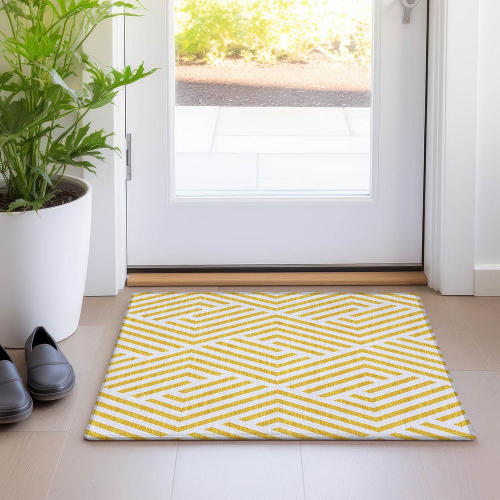 Chantille ACN550 Gold 1'8" x 2'6" Rug. Picture 6