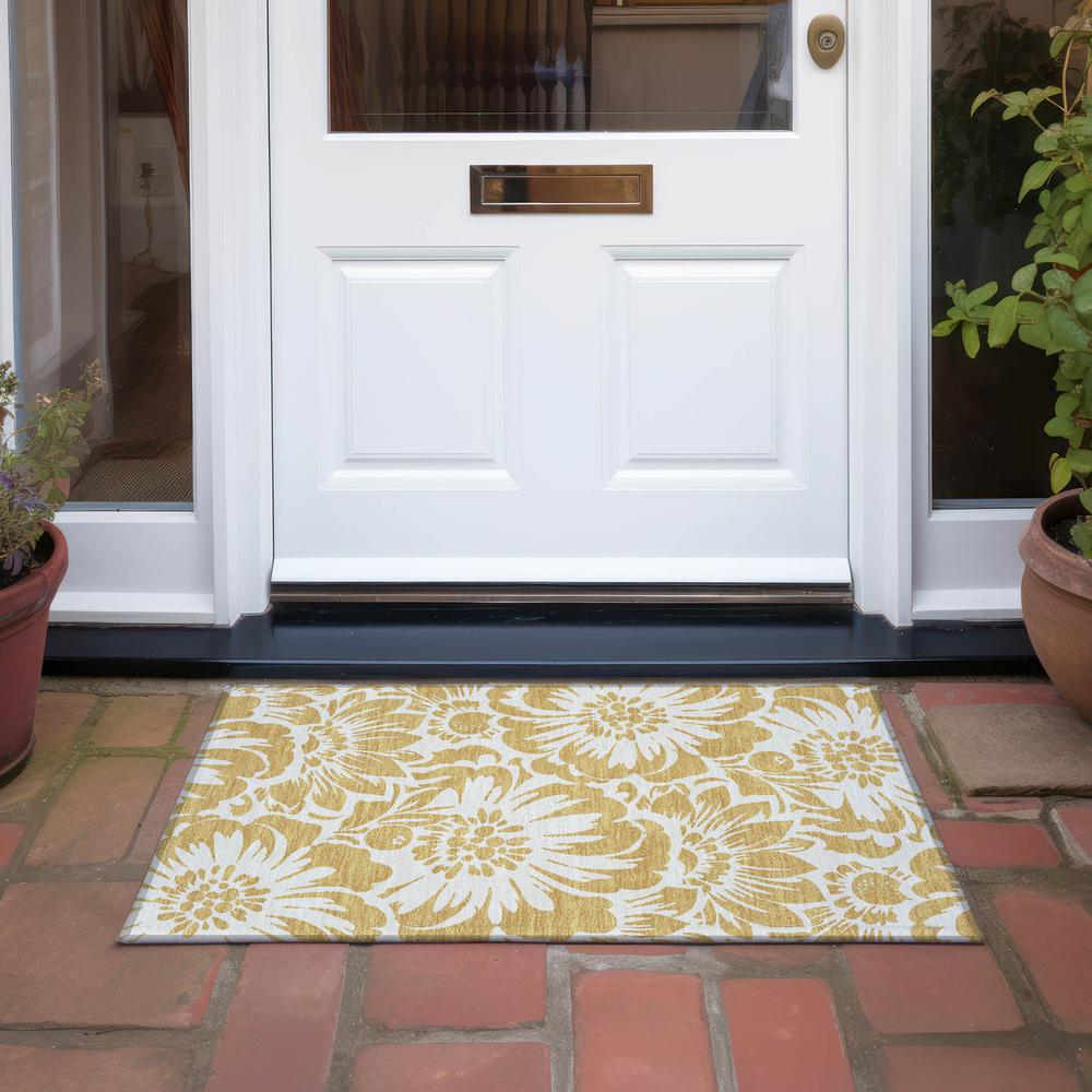 Chantille ACN551 Gold 1'8" x 2'6" Rug. Picture 7