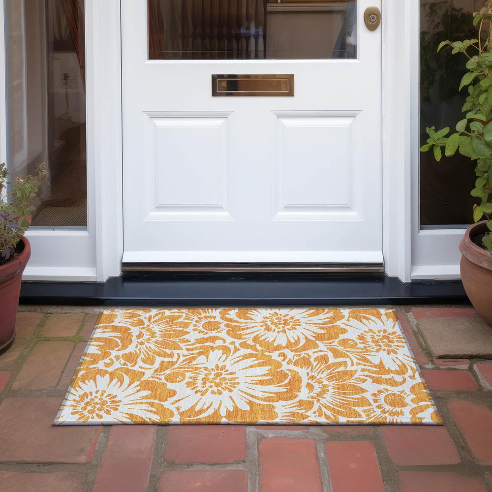 Chantille ACN551 Orange 1'8" x 2'6" Rug. Picture 7