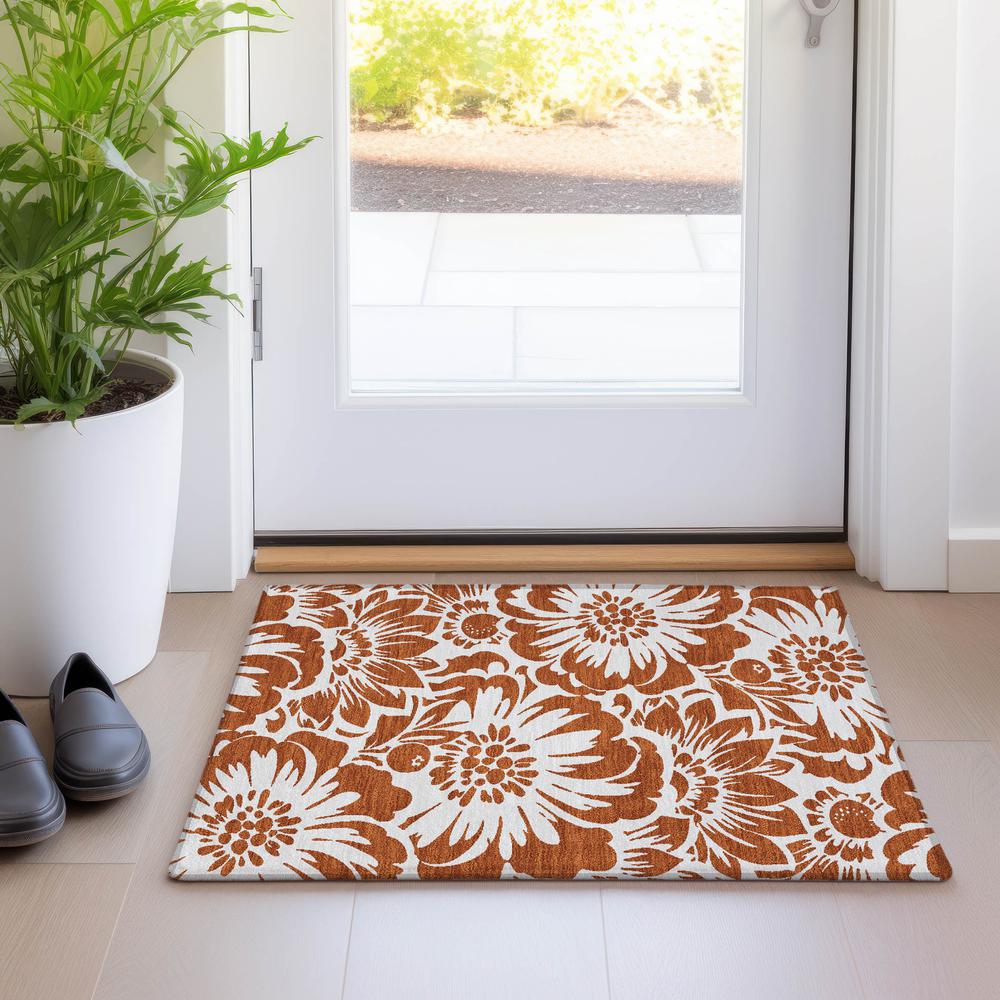 Chantille ACN551 Orange 1'8" x 2'6" Rug. Picture 7
