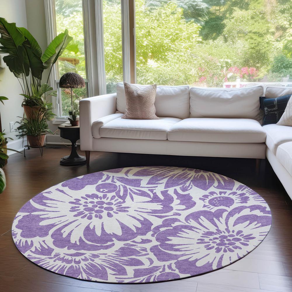 Chantille ACN551 Purple 8' x 8' Rug. Picture 6