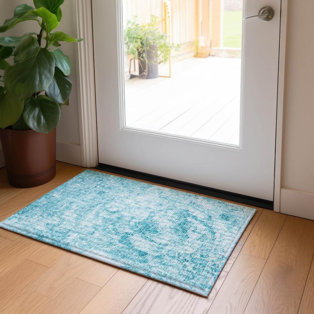 Chantille ACN553 Teal 1'8" x 2'6" Rug. Picture 6