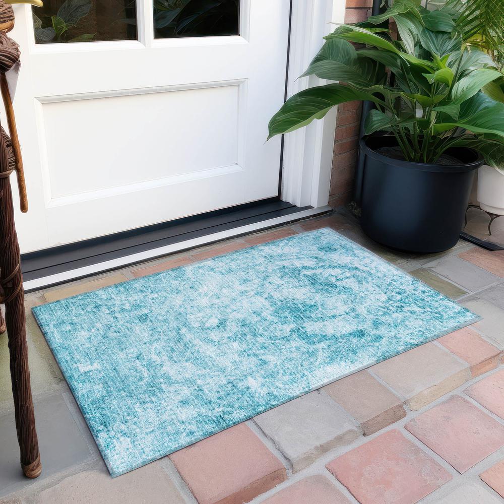 Chantille ACN553 Teal 1'8" x 2'6" Rug. Picture 7