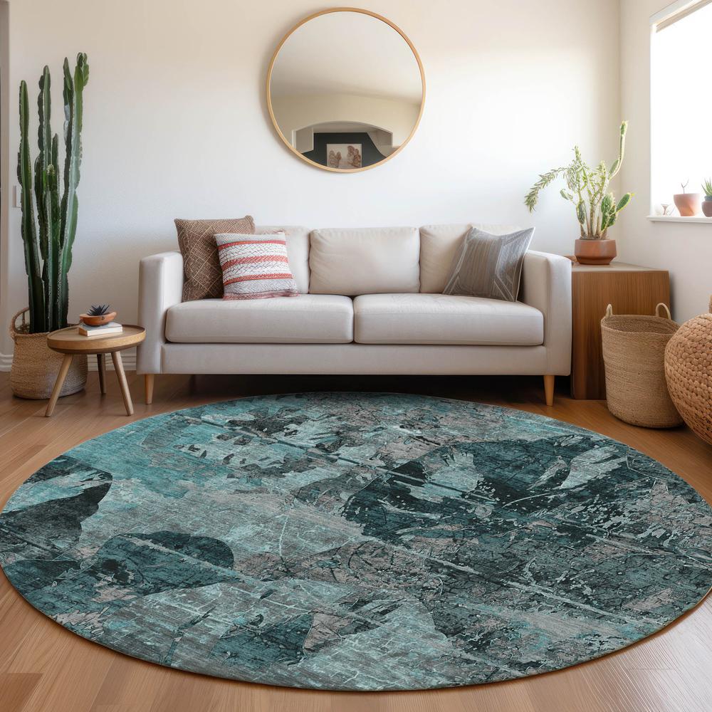 Chantille ACN555 Teal 8' x 8' Rug. Picture 6