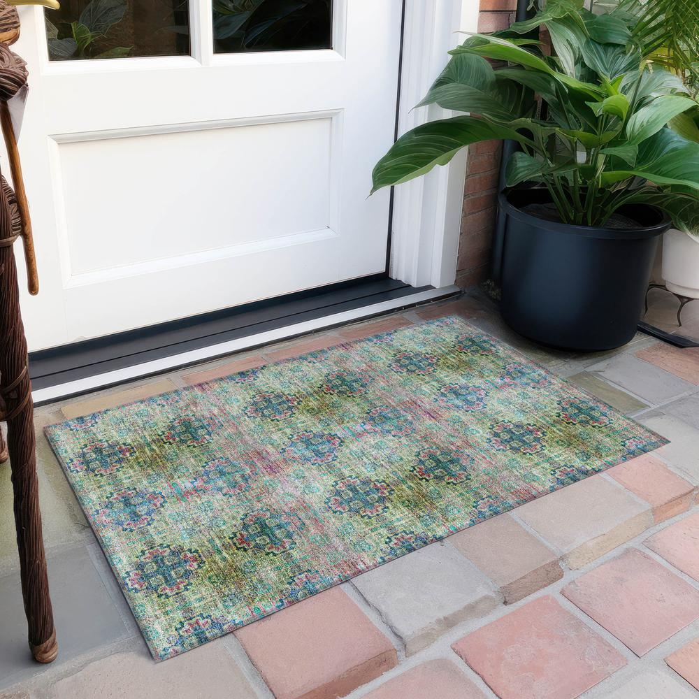 Chantille ACN557 Green 1'8" x 2'6" Rug. Picture 7