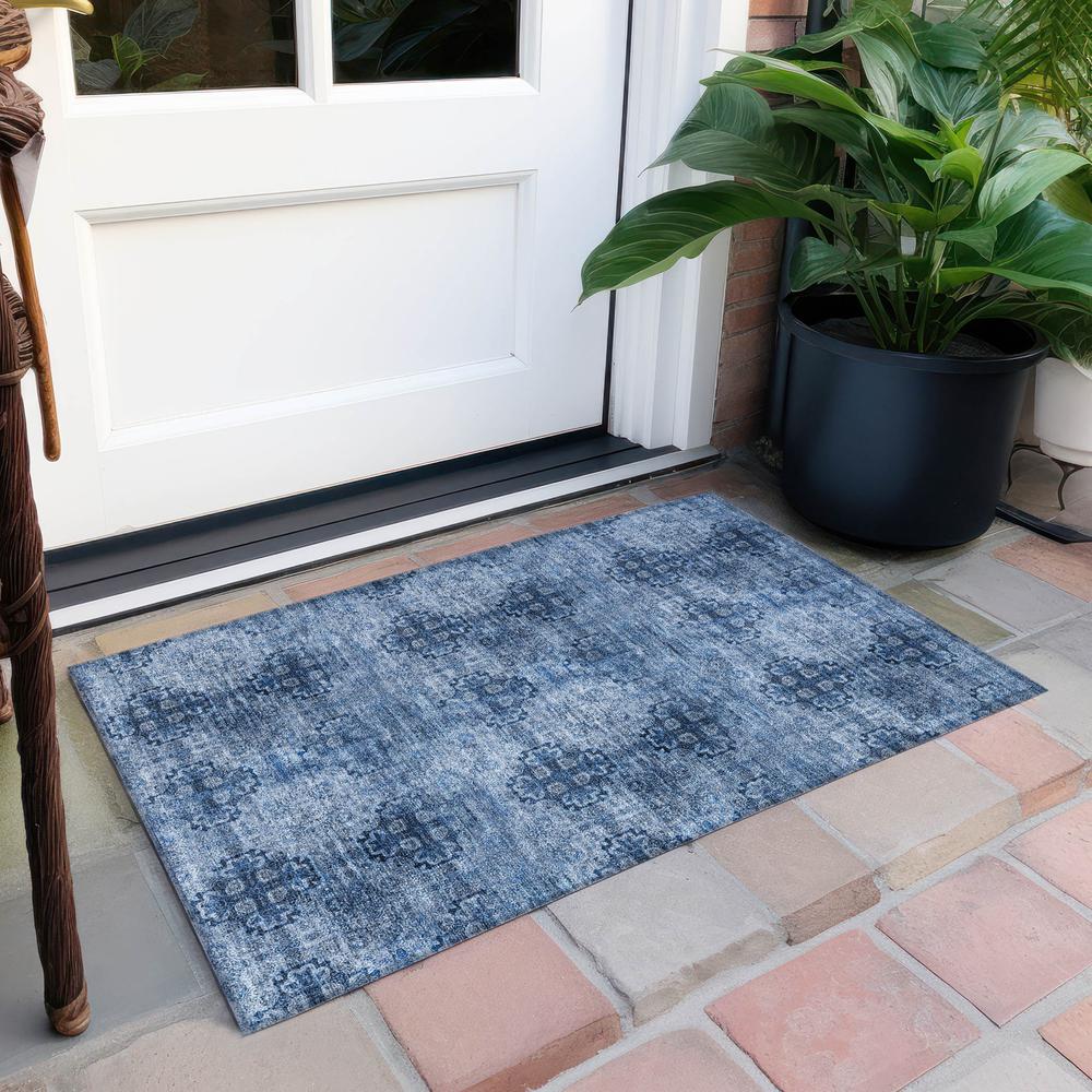 Chantille ACN557 Blue 1'8" x 2'6" Rug. Picture 7