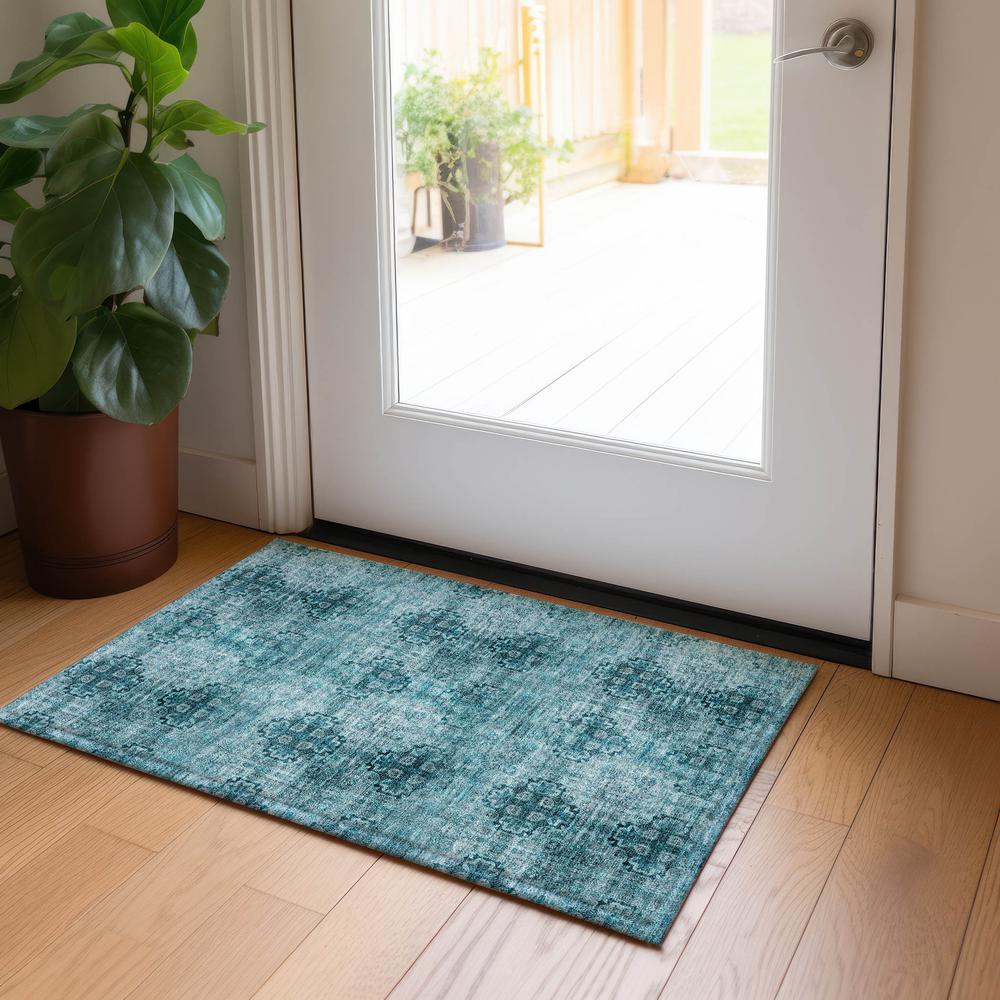 Chantille ACN557 Teal 1'8" x 2'6" Rug. Picture 7