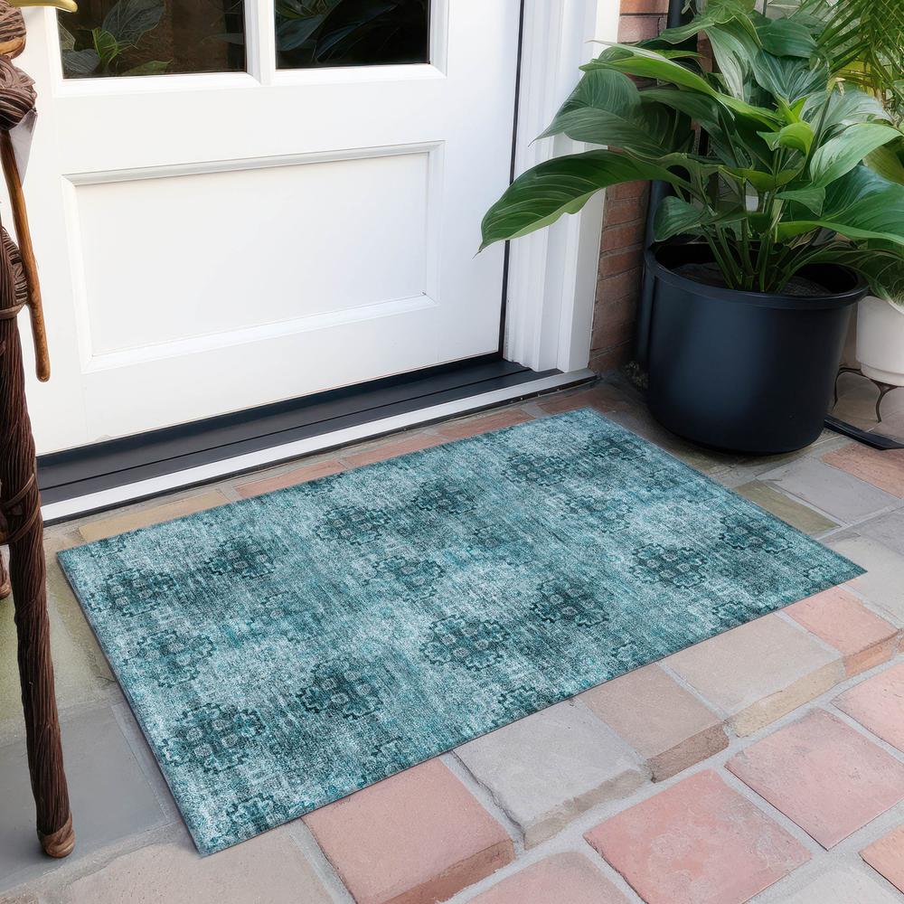 Chantille ACN557 Teal 1'8" x 2'6" Rug. Picture 8