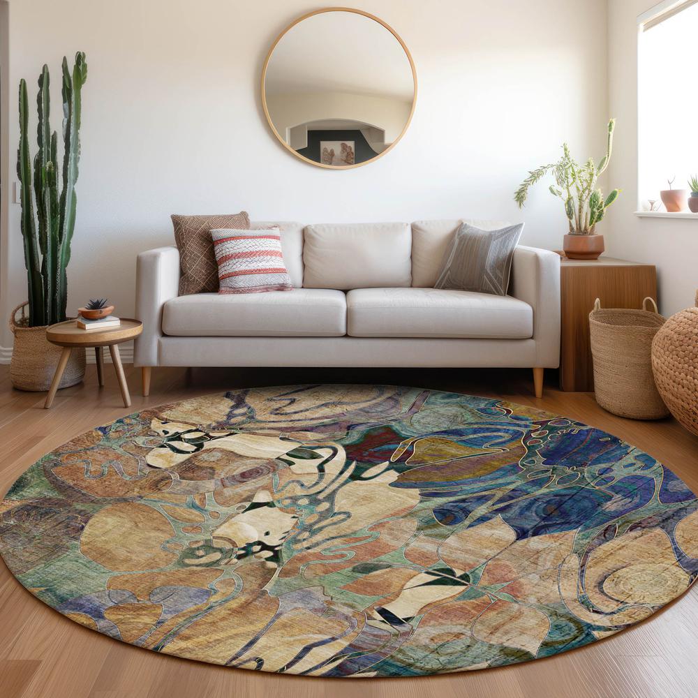Chantille ACN558 Brown 8' x 8' Rug. Picture 7