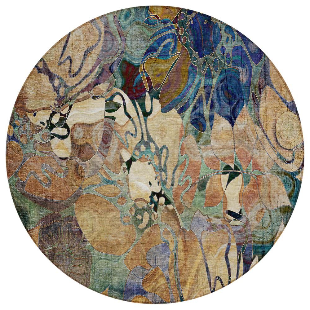 Chantille ACN558 Brown 8' x 8' Rug. Picture 1