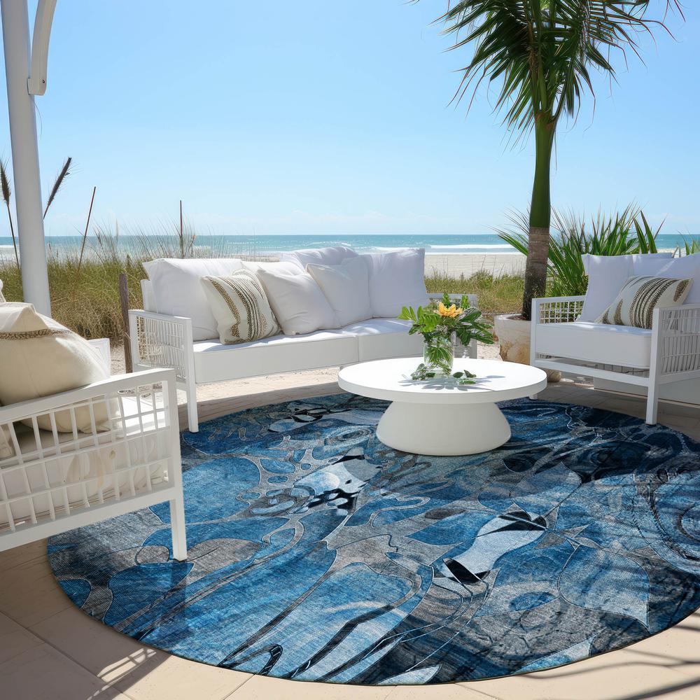 Chantille ACN558 Blue 8' x 8' Rug. Picture 7