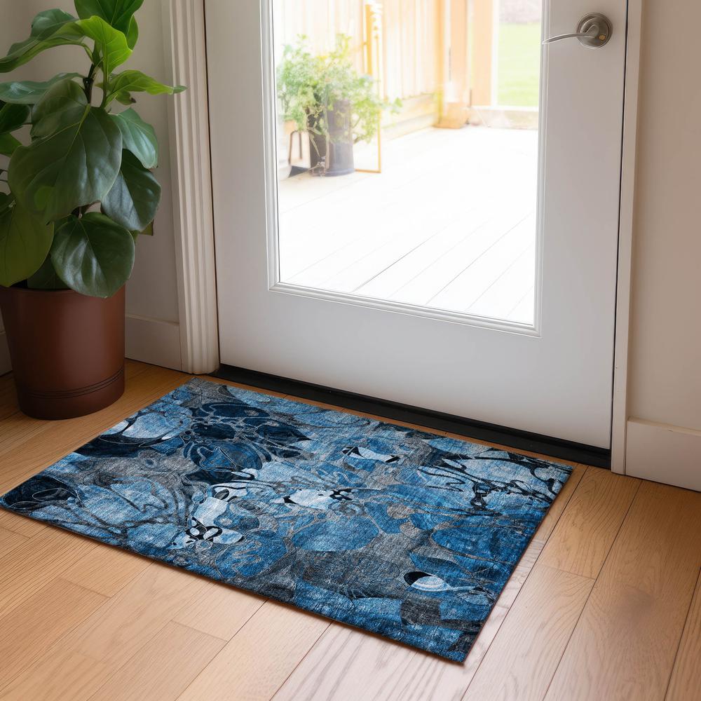 Chantille ACN558 Blue 1'8" x 2'6" Rug. Picture 6