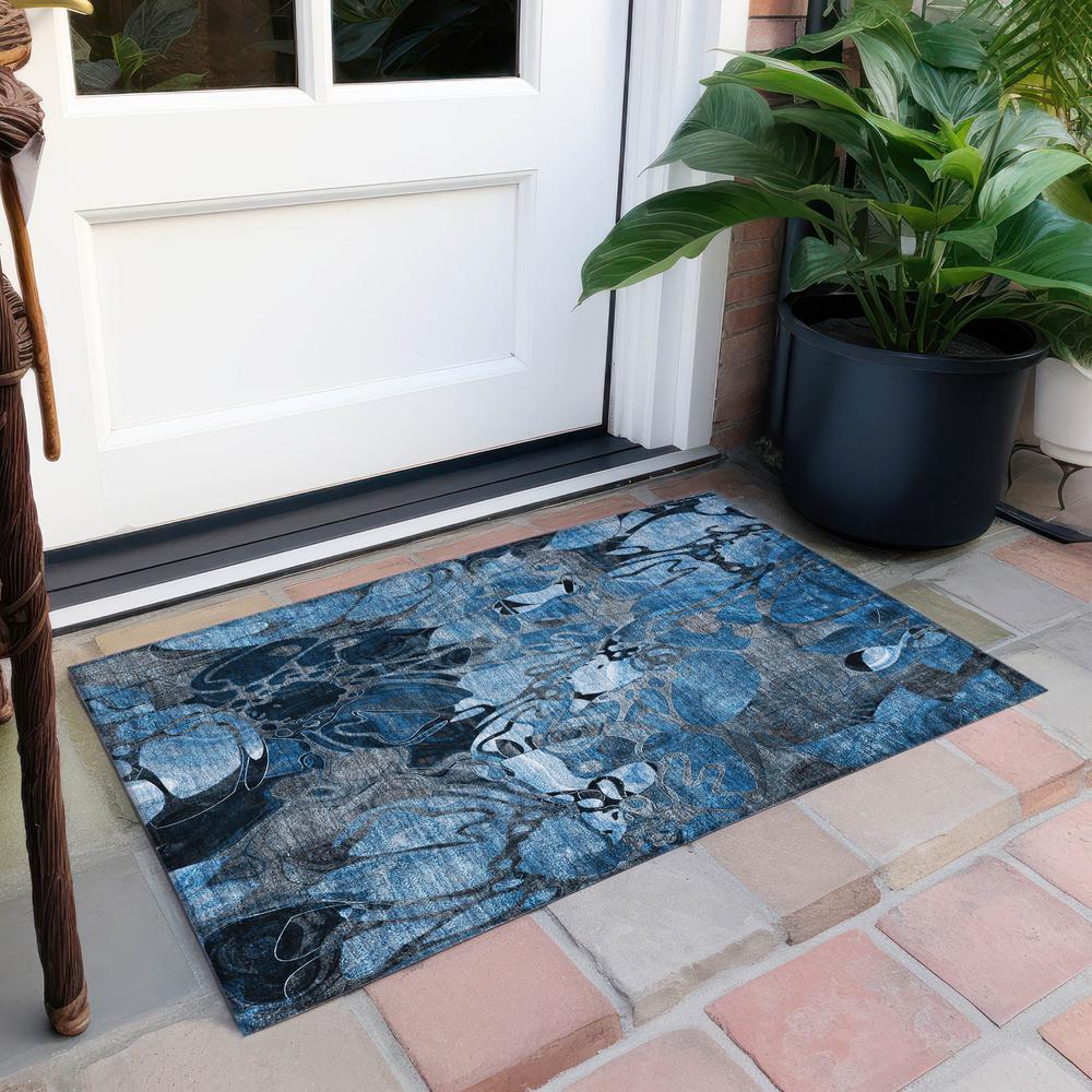 Chantille ACN558 Blue 1'8" x 2'6" Rug. Picture 7
