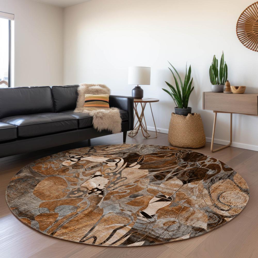 Chantille ACN558 Orange 8' x 8' Rug. Picture 6