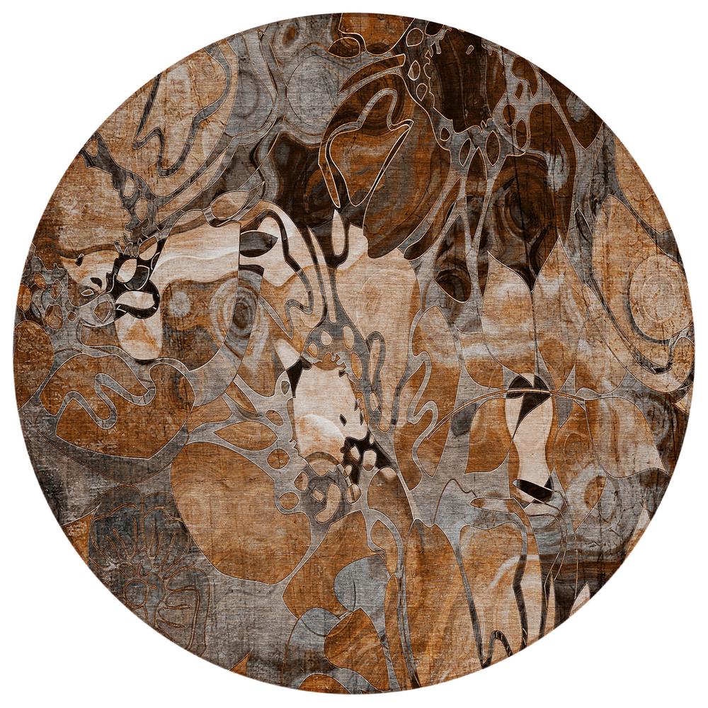 Chantille ACN558 Orange 8' x 8' Rug. Picture 1