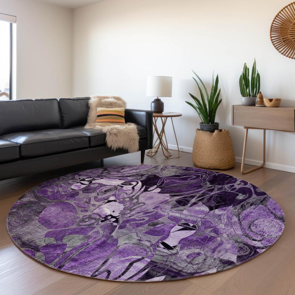 Chantille ACN558 Purple 8' x 8' Rug. Picture 6