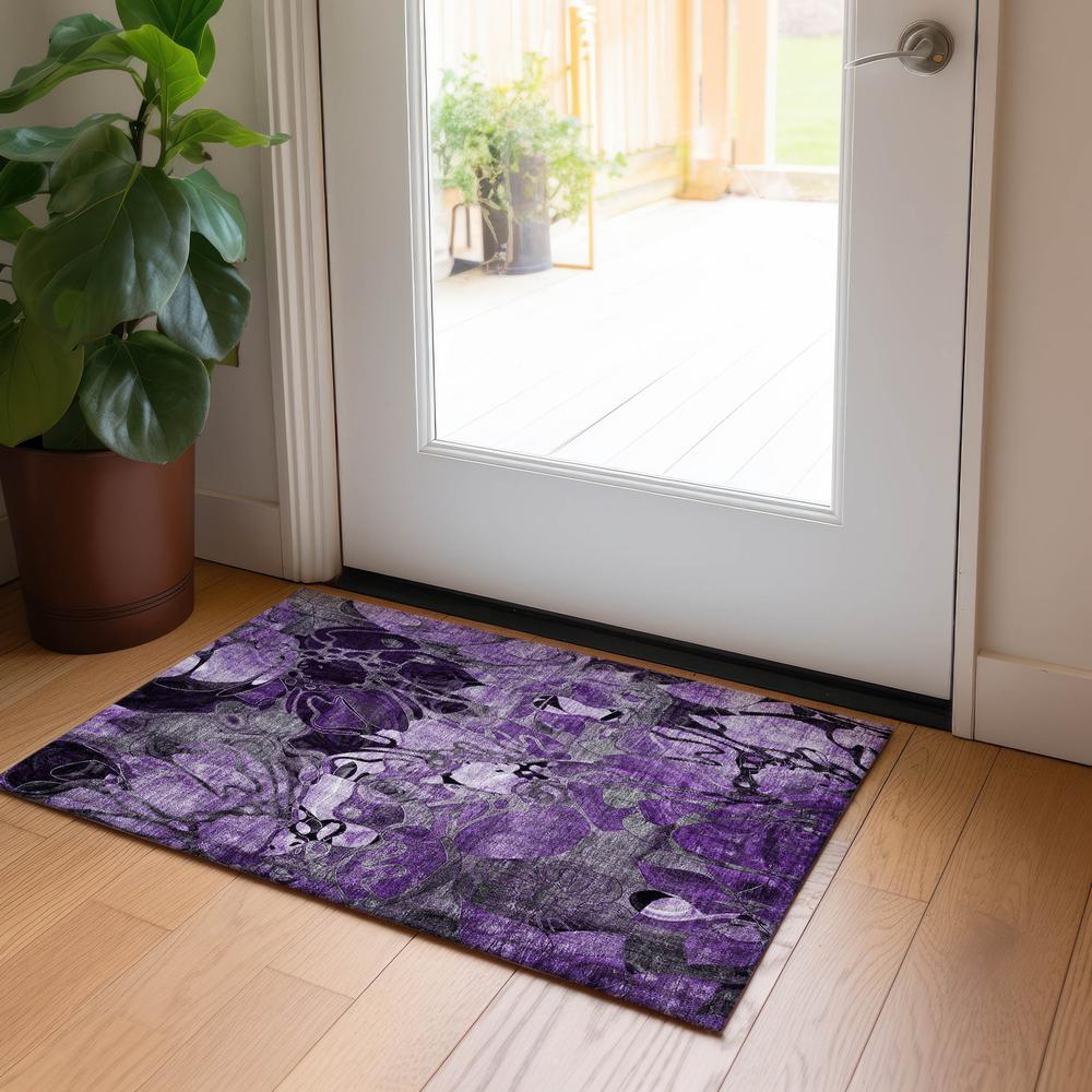 Chantille ACN558 Purple 1'8" x 2'6" Rug. Picture 6