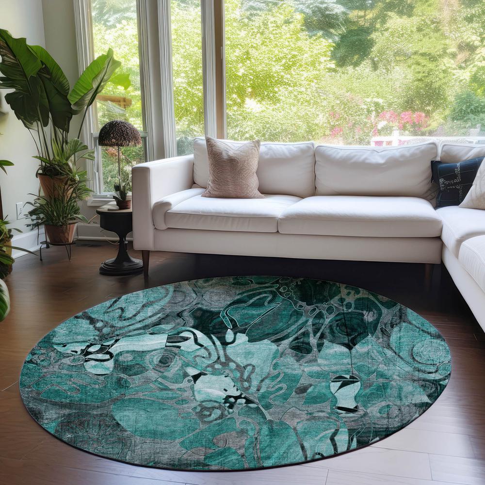 Chantille ACN558 Teal 8' x 8' Rug. Picture 6