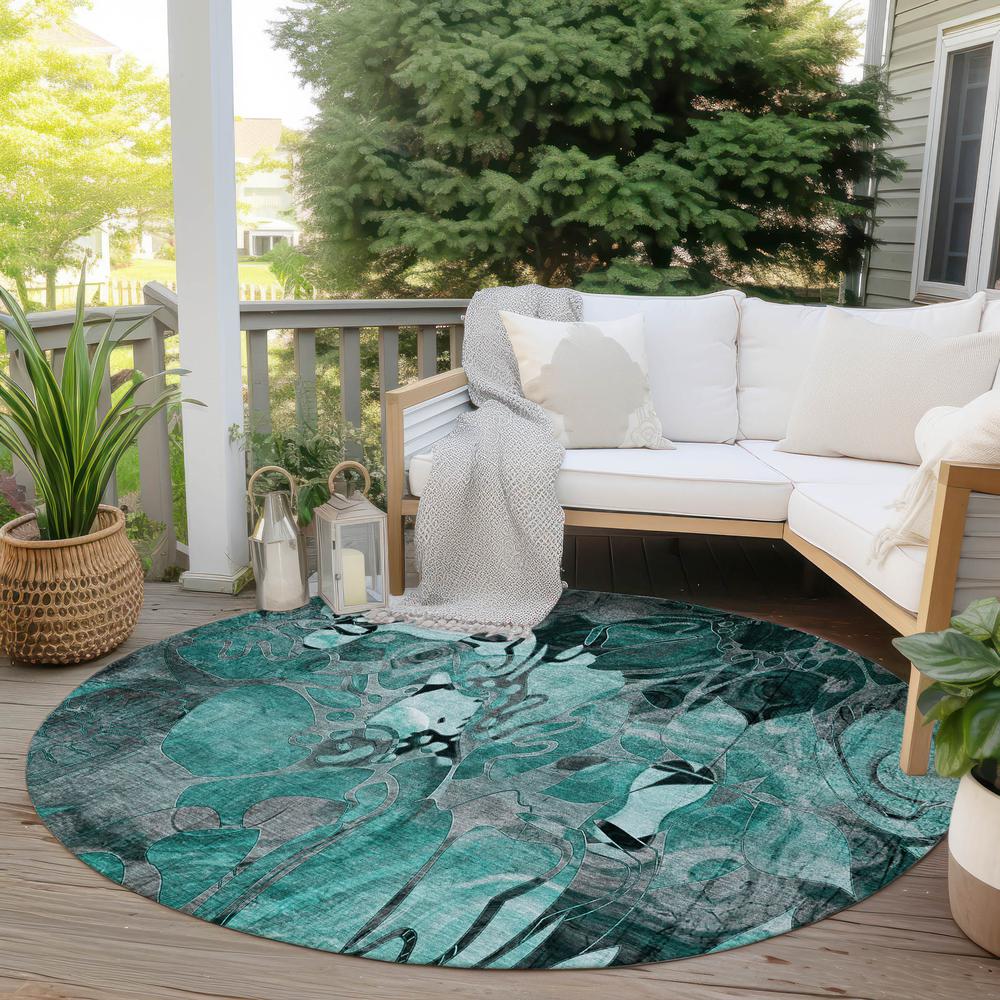 Chantille ACN558 Teal 8' x 8' Rug. Picture 7