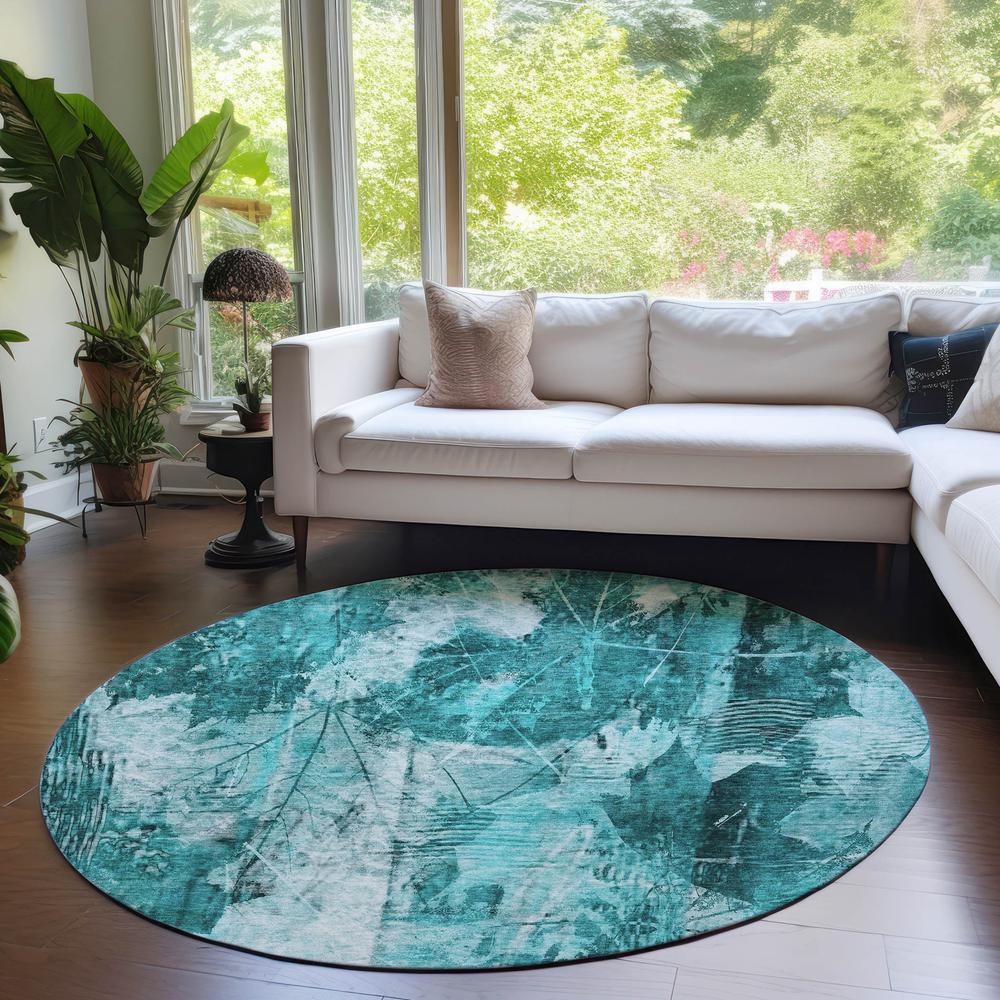 Chantille ACN560 Teal 8' x 8' Rug. Picture 6