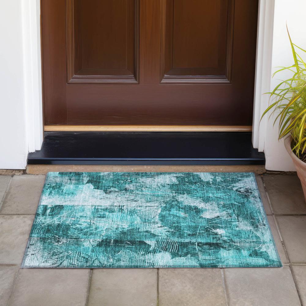 Chantille ACN560 Teal 1'8" x 2'6" Rug. Picture 7