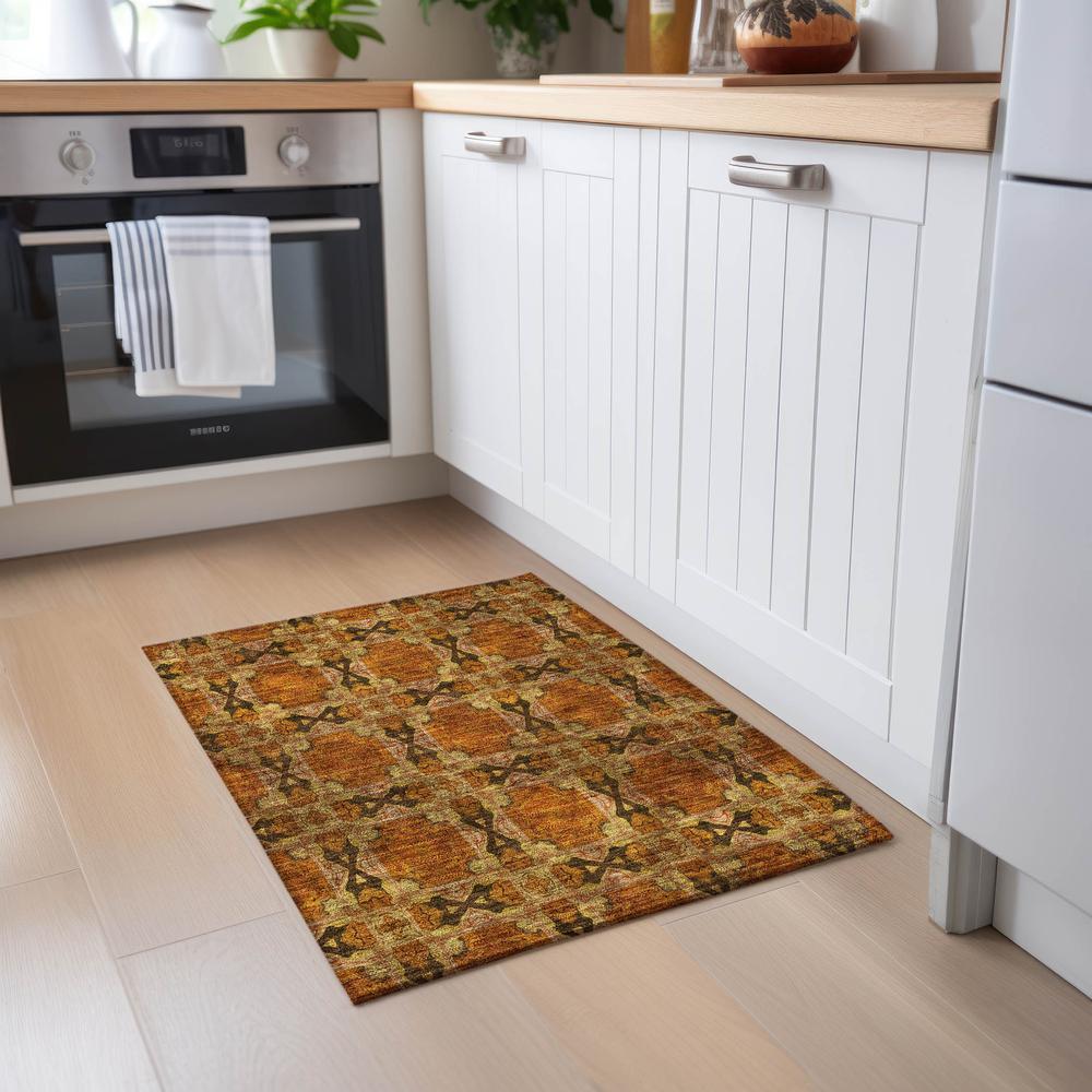 Chantille ACN564 Orange 1'8" x 2'6" Rug. Picture 6