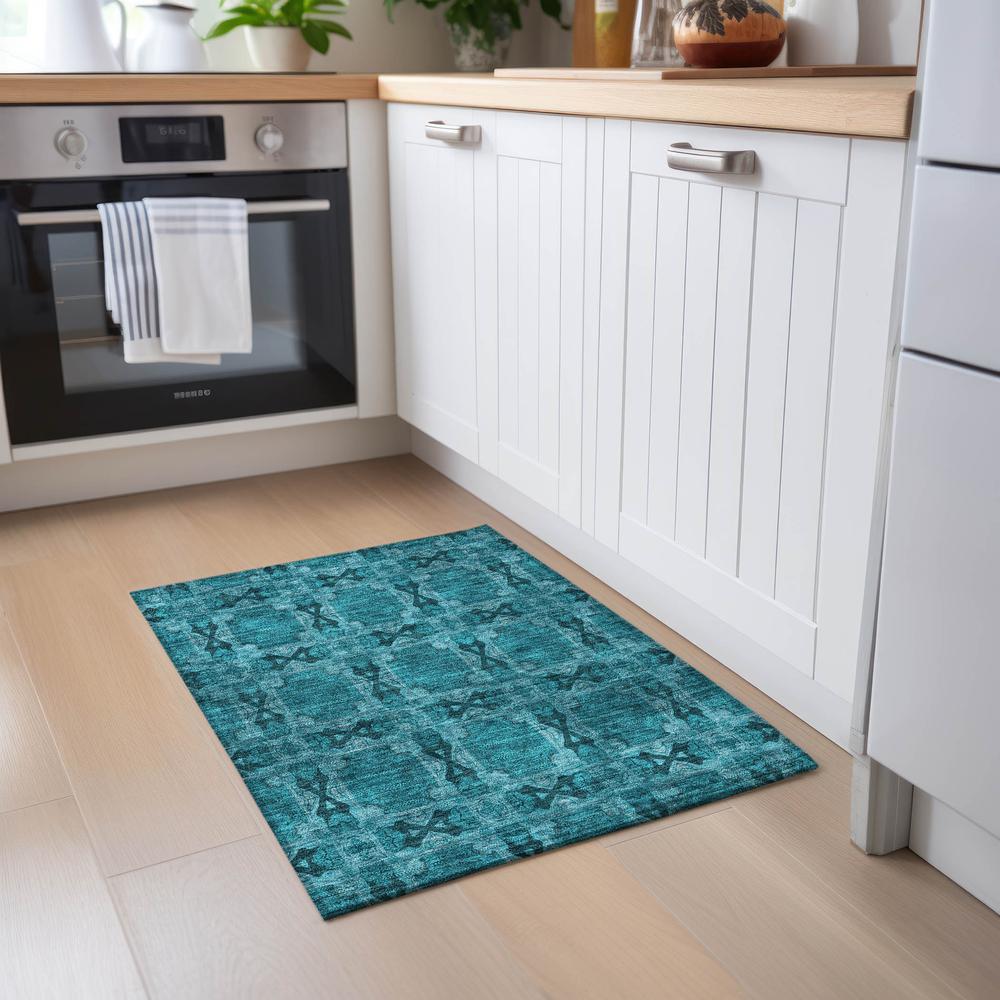 Chantille ACN564 Teal 1'8" x 2'6" Rug. Picture 6