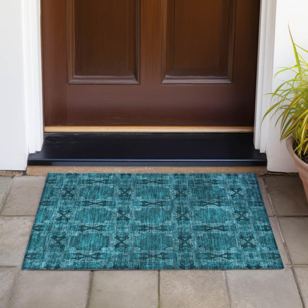 Chantille ACN564 Teal 1'8" x 2'6" Rug. Picture 7