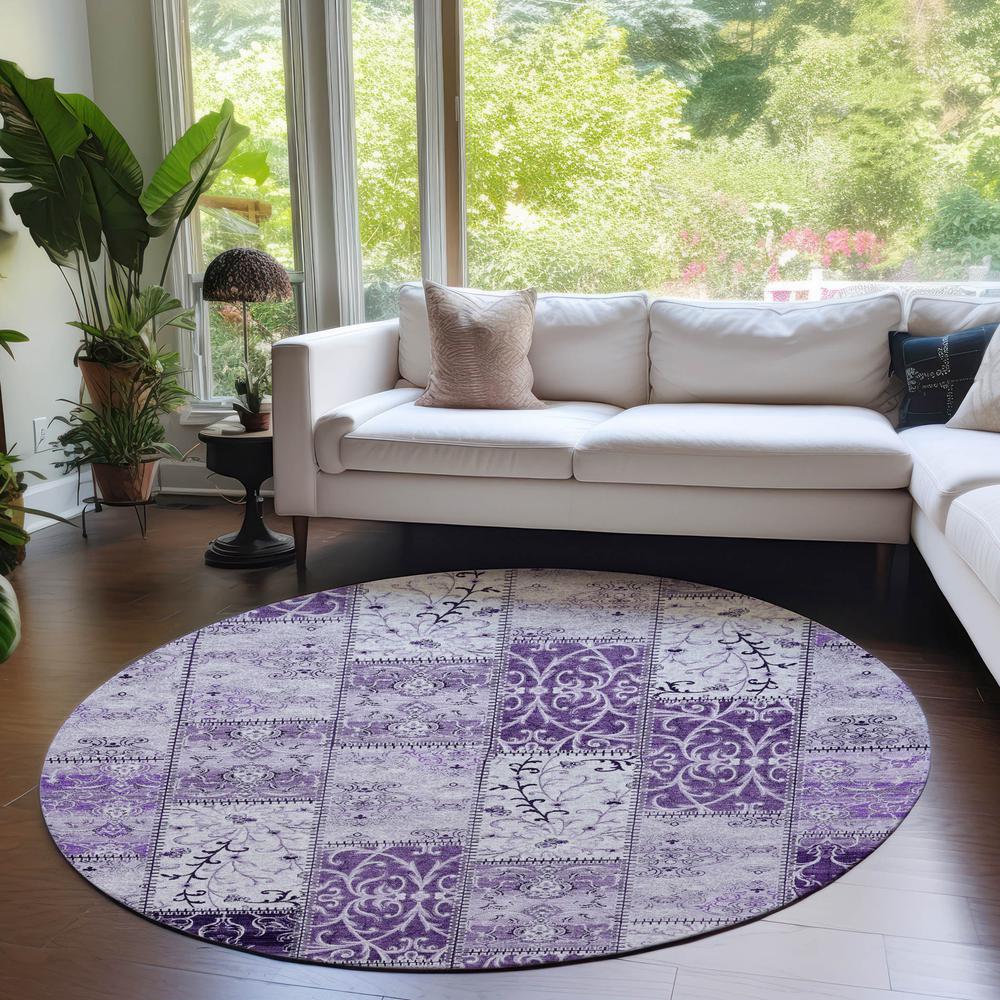 Chantille ACN566 Purple 8' x 8' Rug. Picture 6