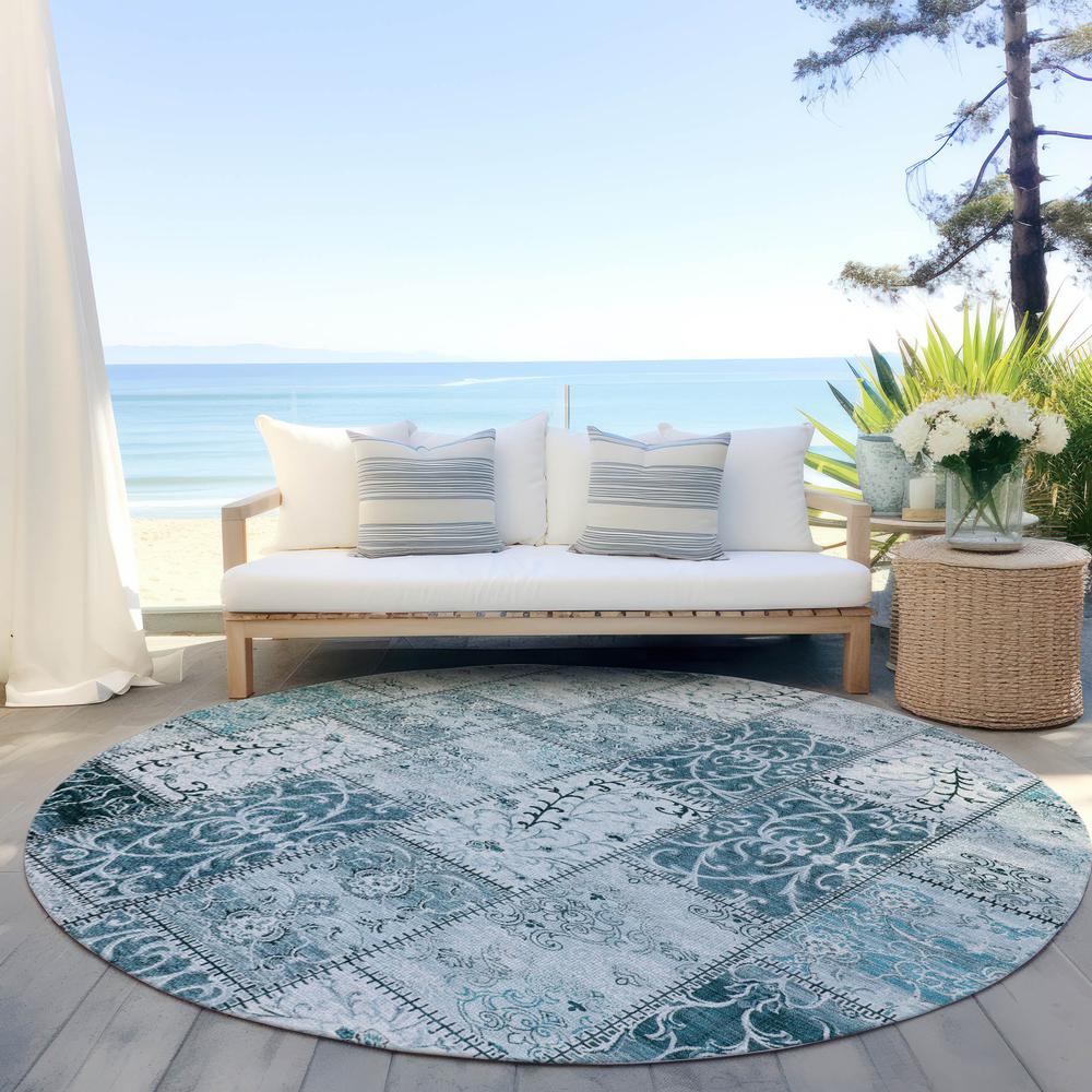 Chantille ACN566 Teal 8' x 8' Rug. Picture 7