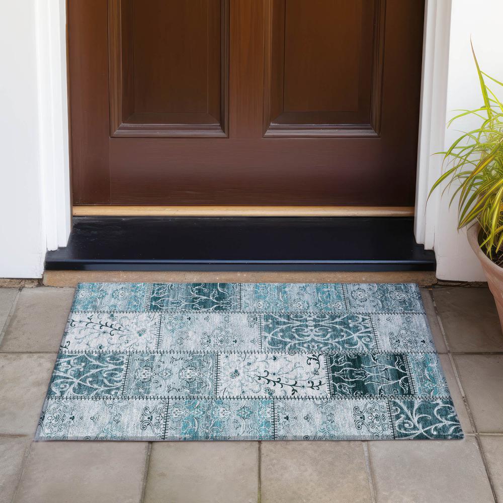 Chantille ACN566 Teal 1'8" x 2'6" Rug. Picture 7