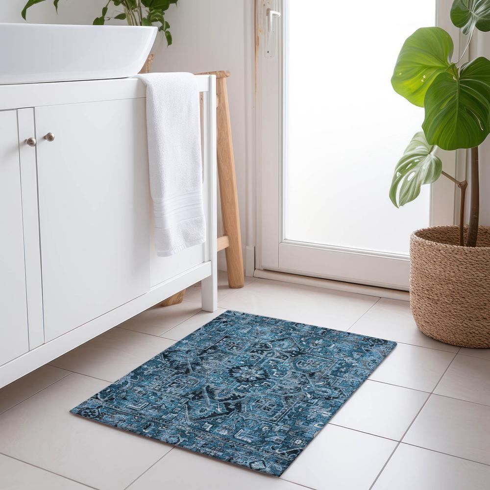 Chantille ACN570 Blue 1'8" x 2'6" Rug. Picture 7