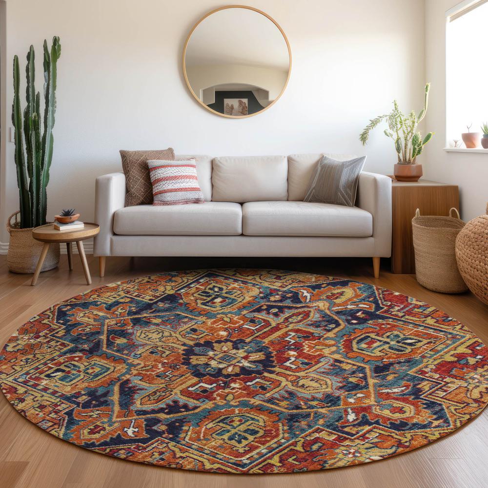 Chantille ACN570 Orange 8' x 8' Rug. Picture 6