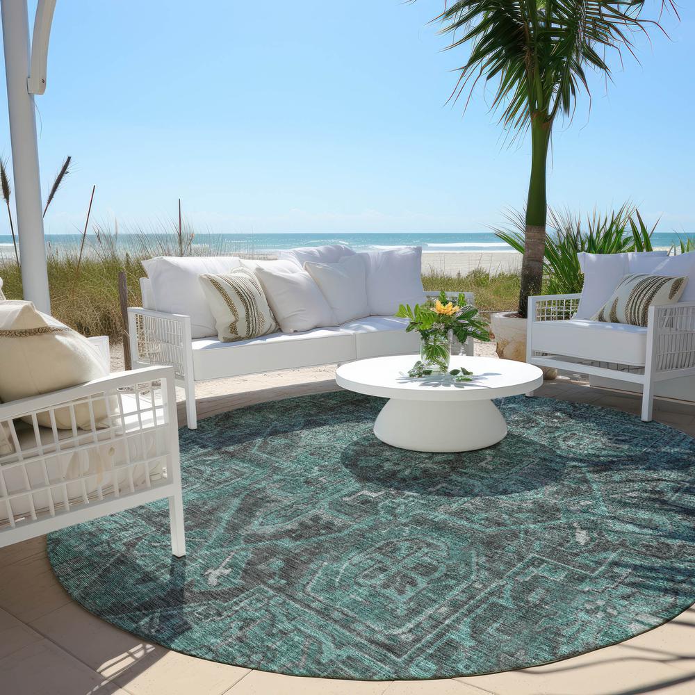 Chantille ACN571 Teal 8' x 8' Rug. Picture 7