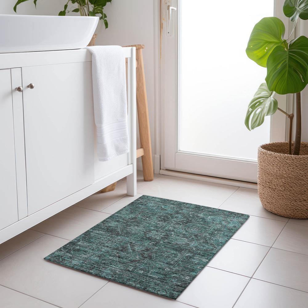 Chantille ACN571 Teal 1'8" x 2'6" Rug. Picture 6