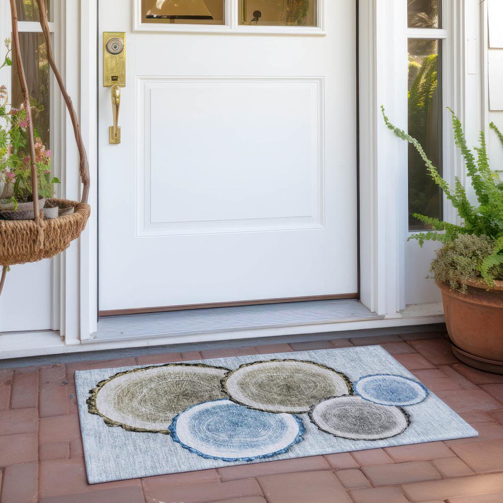 Chantille ACN575 Blue 1'8" x 2'6" Rug. Picture 7