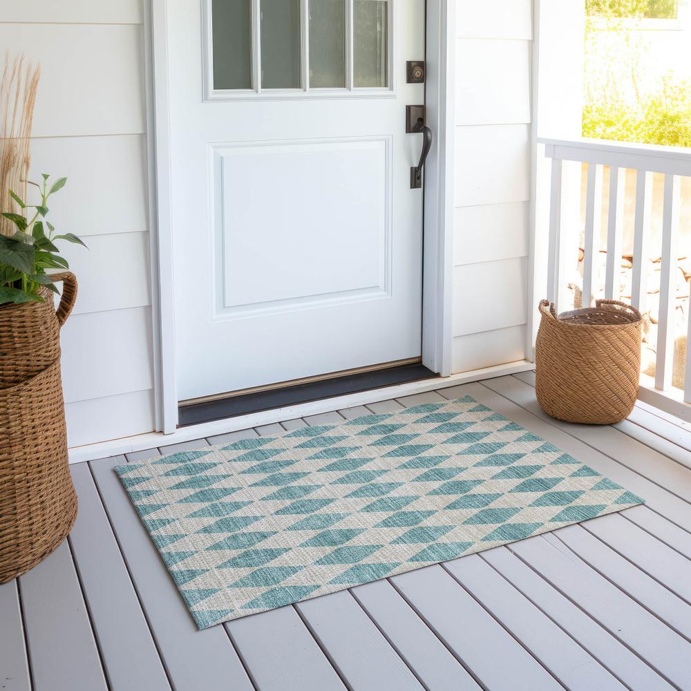 Chantille ACN578 Teal 1'8" x 2'6" Rug. Picture 7