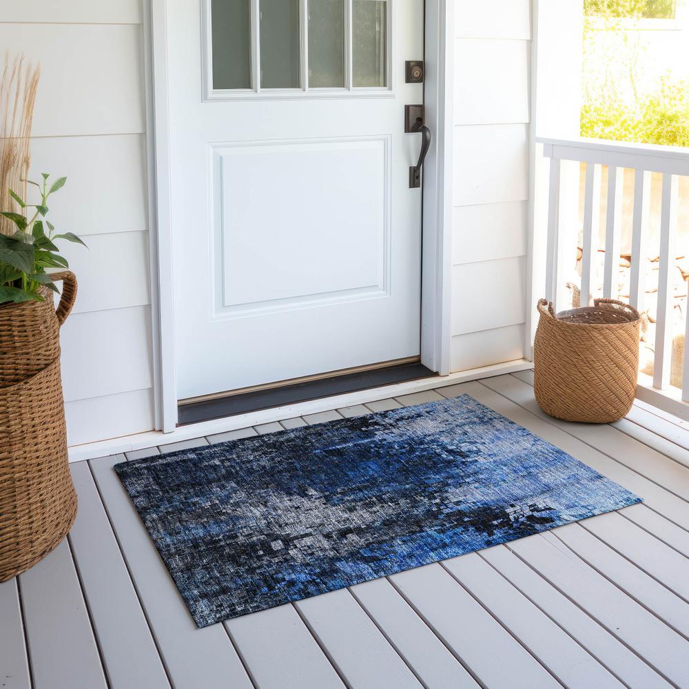 Chantille ACN581 Blue 1'8" x 2'6" Rug. Picture 7