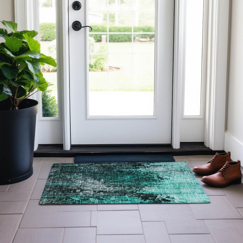 Chantille ACN581 Teal 1'8" x 2'6" Rug. Picture 6