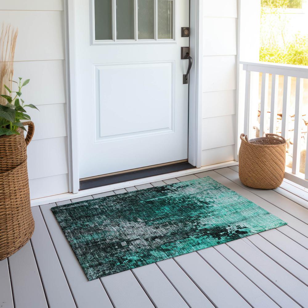 Chantille ACN581 Teal 1'8" x 2'6" Rug. Picture 7