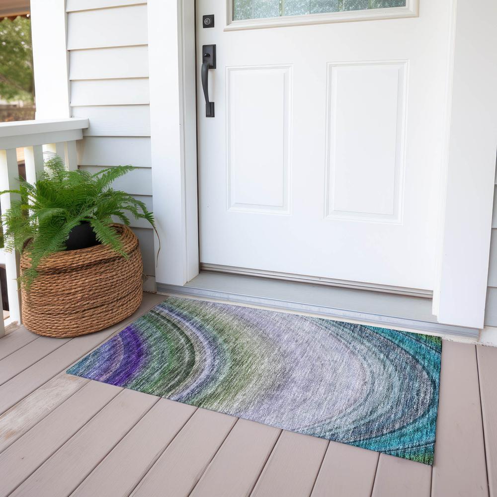 Chantille ACN584 Teal 1'8" x 2'6" Rug. Picture 7